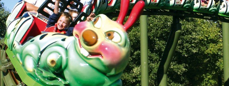 A swift ride on the caterpillar roller coaster.