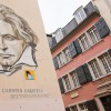 The effigy of Ludwig van Beethoven can be seen opposite the Beethoven House in Bonn.