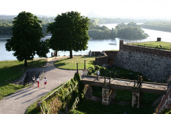 The junction of Danube and Sava can be seen from the fortress's hill.