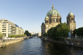 Berlin Cathedral on an island on river Spree.