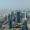Clear view from Burj Khalifa over Dubai's skyscrapers.