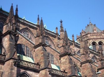 A view of the roof of the Strasbourg Cathedral