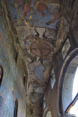 Colourful frescoes can be found inside the Church of the Dormition.