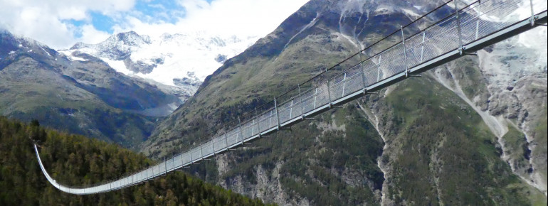 Sky, mountains and forest provide the backdrop for the Europabruecke bridge.