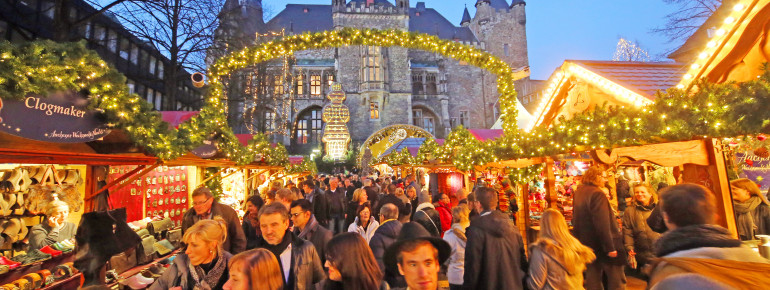 Christmas joy in between he city hall and the cathedral.