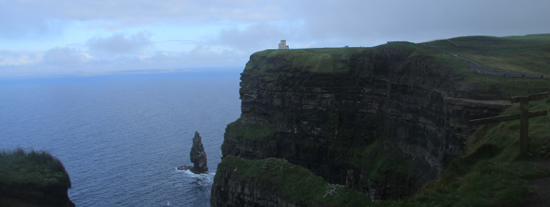 Between the brittle edge and the roaring sea are nothing but air and 214 meters of free fall.