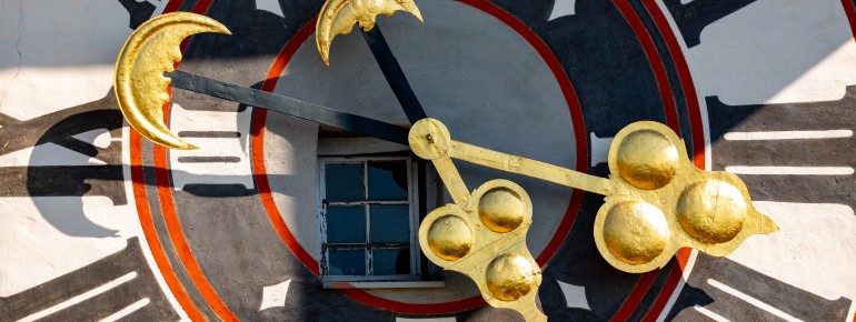 The impressive clock on the clock tower was installed in the 16th century.