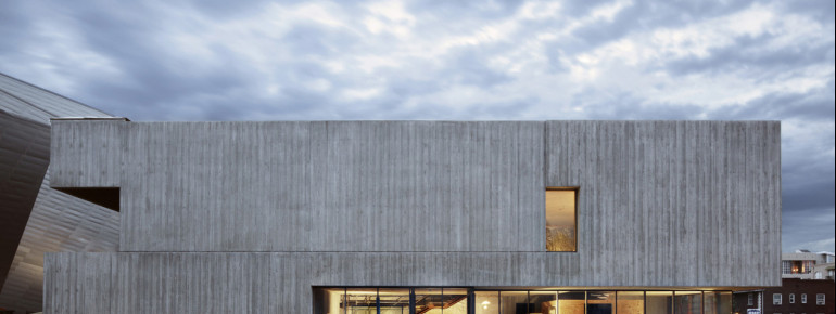 View of the entrance of the Clyfford Still Museum.