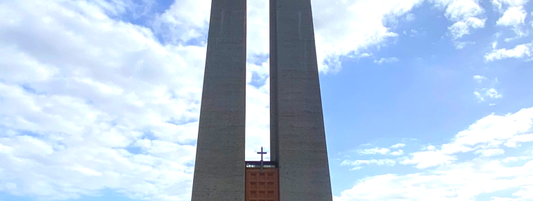 The Cristo Rei statue towers over the Tagus River.