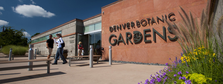 View of the entrance of Denver Botanic Gardens.
