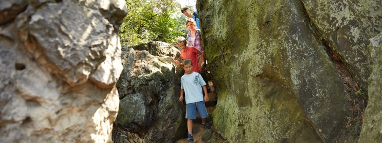 The Devil's Wall near Blankenburg offers exciting rock formations and sweeping views for young and old alike.