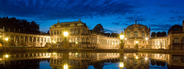 The Dresden Zwinger by night.