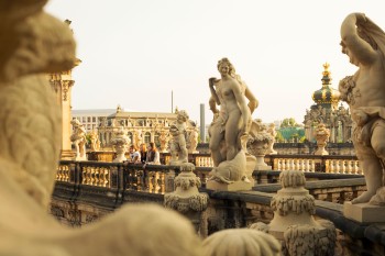 From the balustrade you can see the sandstone sculptures.