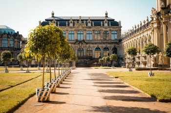 The Porcelain Pavilion is part of the Zwinger building complex.