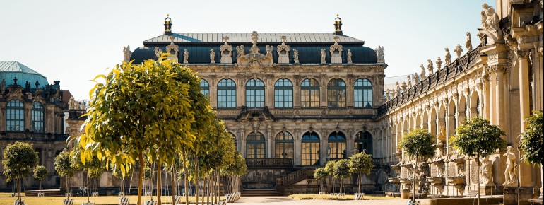 The Porcelain Pavilion is part of the Zwinger building complex.
