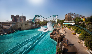 Cooling down is guaranteed on the Atlantica SuperSplash wild water ride!