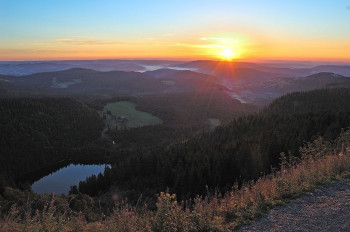 Sun rise on the peak of Feldberg.