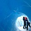 Blue ice tunnel