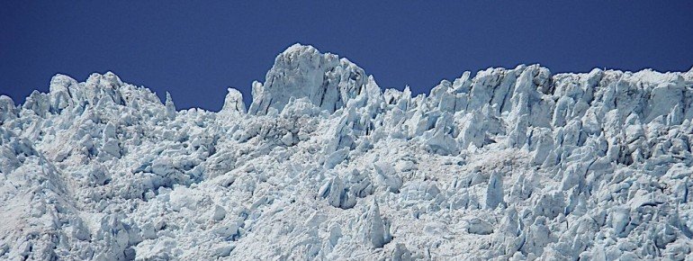 Masses of glacial ice