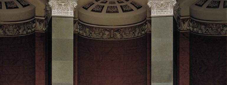 Numerous angels adorn the interior.