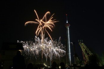 Impressive fireworks are held every year during the big summer night.