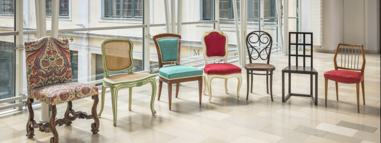 In the museum you can admire pieces of furniture from different eras.