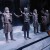 The figures wear the original costumes of the actors.