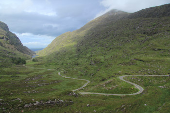 The pass road is very narrow and winding.