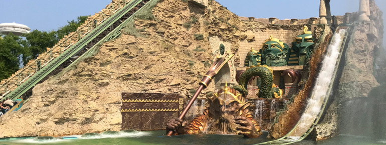 Under the hot Italian sun, a ride on the white-water ride offers just the right refreshment - definitely no one stays dry here.