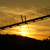 Sunset at the Geierlay suspension bridge.