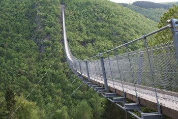 The Geierlay suspension bridge is 360 meters long.