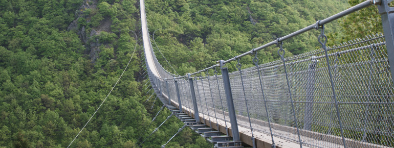 The Geierlay suspension bridge is 360 meters long.