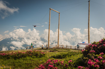 View of the giant swing located atop Mount Kronplatz: Not for the faint-hearted.