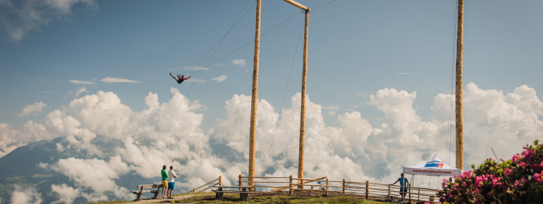View of the giant swing located atop Mount Kronplatz: Not for the faint-hearted.
