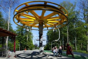 The 2-seater chairlift is a starting point for various outdoor activities.