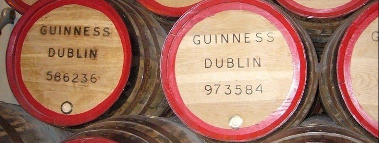 Parts of the impressive collection of wooden barrels.