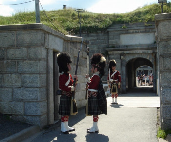 The traditional change of guards at the door