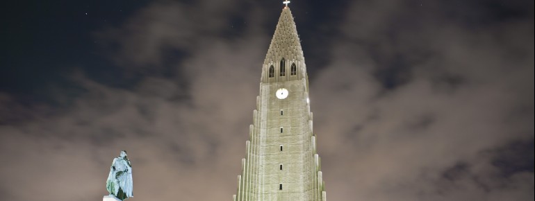 The church at night.