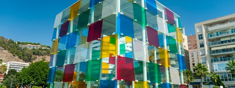 The entrance to the Centre Pompidou is located directly along the promenade.