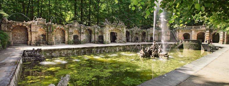The lower grotto in the courtyard garden of the Hermitage.