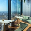 The HighGarden Lounge offers a breathtaking panoramic view over Warsaw’s rooftops through its floor-to-ceiling windows.