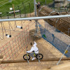 A highlight of the climbing garden is the bike station.