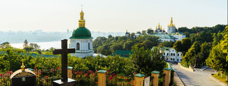 The monastery's hills offer a nice view of river Dnepr.
