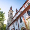 Romanesque decorative elements such as lesenes adorn the simple appearance of the façade.