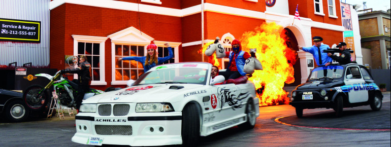 Explosive action and brave stunts at the Crazy Cops New York show.