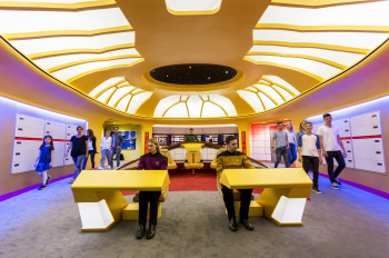 At the Federation Plaza theme area, everything is about Star Trek.