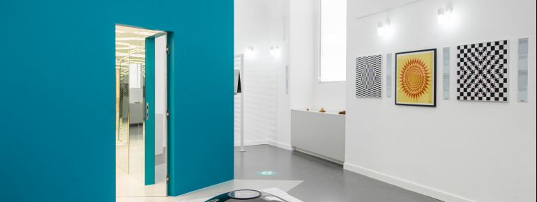 The exhibition includes a number of smaller illusions as well.