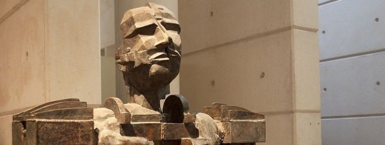 A pre-historic metal sculpture used for exhibiting jewels