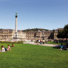 Palace square is partly green and a popular meeting point for the people of Stuttgart.