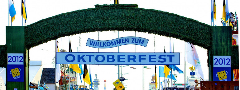 The main entrance of the Oktoberfest.